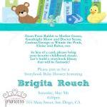 Baby Shower Invitation - Build A Library Blue -..