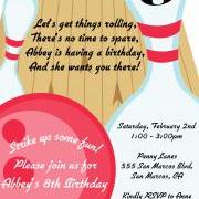 Bowling Birthday Party Printable Invitation - DIY - Pink