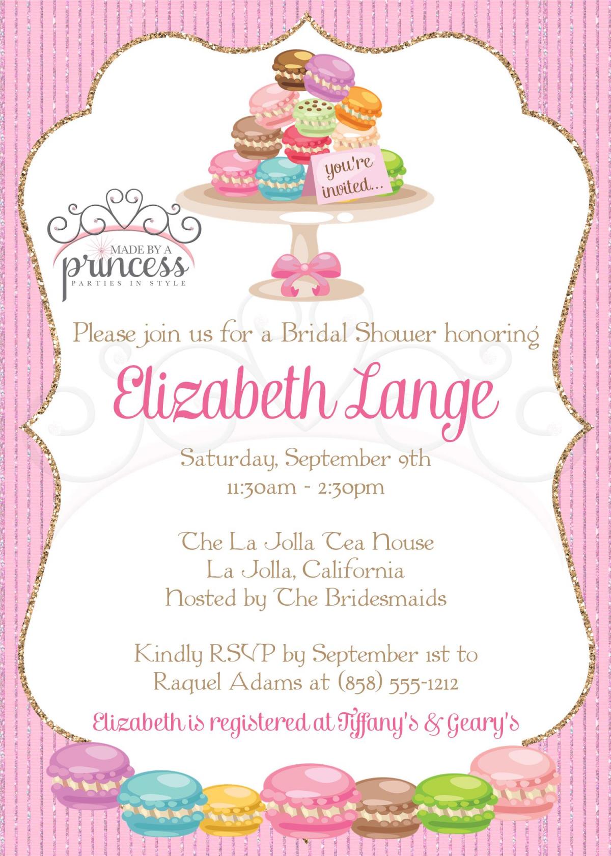 Bridal Shower Invitation - Macarons Macaroons - Printable Diy - Baby Shower Invitation